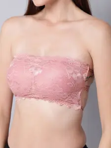 Aamarsh Floral Self Design Strapless Full Coverage Minimizer Bra With 360 Degree Support