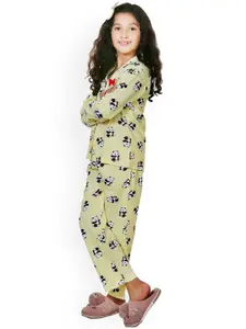 The Snug Studio Girls Panda Printed Night suit