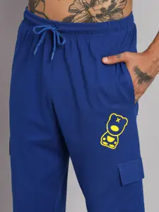 GRIFFEL Men Relaxed-Fit Cotton Cargo Track Pants