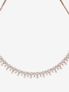 Kushal's Fashion Jewellery Copper Cubic Zirconia Rose Gold-Plated Necklace