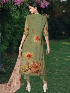 Stylee LIFESTYLE Floral Printed Pure Silk Unstitched Dress Material