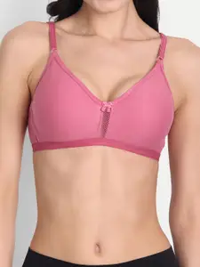 Aimly Pack Of 2 Seamless Non-Padded Non-Wired Full Coverage Cotton T-Shirt Bra