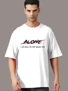 Elibolz Typography Printed Round Neck Cotton Oversized T-shirt