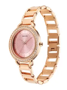 Sonata Women Brass Dial & Stainless Steel Bracelet Style Straps Analogue Watch 87052WM01