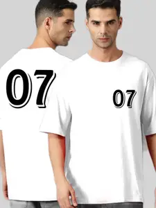 Elibolz Typography Printed Drop-Shoulder Sleeves Oversized Cotton T-shirt