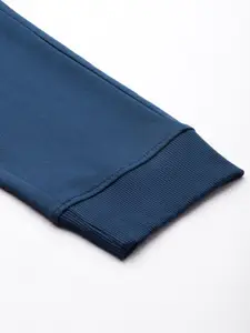 U.S. Polo Assn. Denim Co. Pure Cotton Solid With Brand Logo Print Detail Mid-Rise Joggers