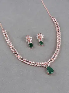 Mirana Rose Gold-Plated Necklace With Earrings