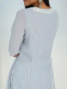 Lakshita Ethnic Motifs Embroidered Thread Work Regular Georgette Kurta