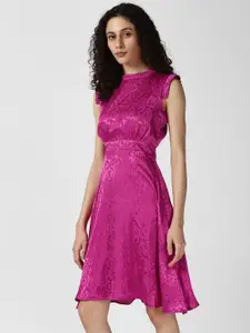 Van Heusen Woman Self Design High Neck Fit and Flare