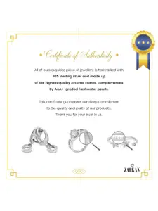 Zarkan 925 Sterling Silver Rhodium-Plated Stone-Studded Finger Ring