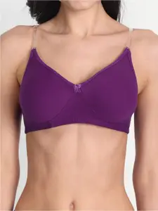 Aimly Pack Of 2 Seamless Full Coverage Dry Fit Cotton All Day Comfort T Shirt Bra