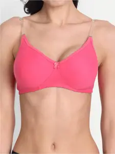 Aimly Pack Of 2 Seamless Full Coverage Dry Fit Cotton All Day Comfort T Shirt Bra