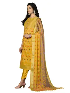 MANVAA Floral Woven Design Unstitched Dress Material