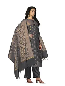 MANVAA Floral Woven Design Unstitched Dress Material