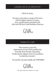 GIVA Rhodium Plated 925 Sterling Silver Cubic Zirconia Stone Studded Pendant With Chain