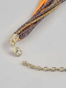 RICHEERA Brass Beaded Gold-Plated Necklace