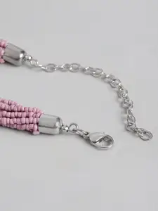 RICHEERA Brass Beaded Silver-Plated Necklace