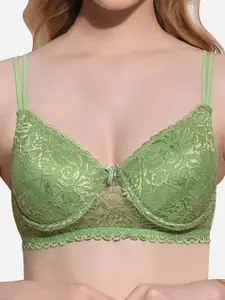 FIMS Pack Of 2 Floral Lace Full Coverage Underwired Lightly Padded Bra
