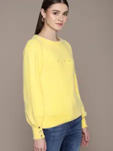 bebe Women Brighter Basics Pullover with Embroidered Detail
