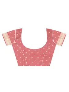 Sangria Rust Ethnic Motifs Woven Design Zari Banarasi Sarees