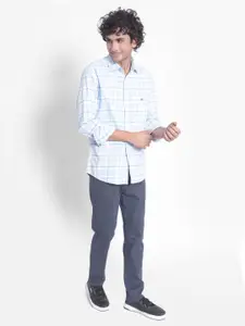 Crimsoune Club Slim Fit Opaque Checked Cotton Casual Shirt