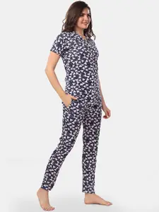 Be You Geometric Printed Night suit