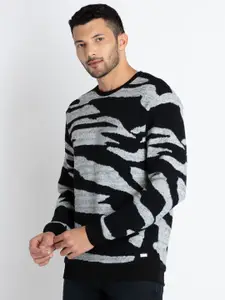 Status Quo Abstract Printed Pullover Sweatshirt