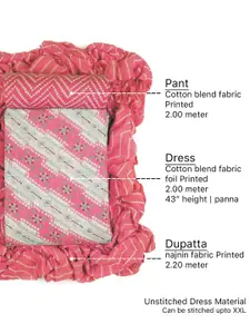 Sun Fashion And Lifestyle Bandhani Ethnic Motifs Printed Unstitched Dress Material