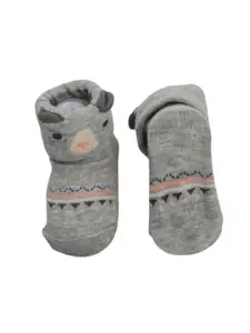 Yellow Bee Boys Pack Of 6 Patterned Ankle Length Anti-Skid Socks