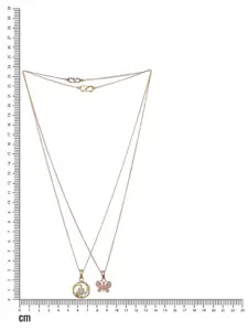Jazz and Sizzle Set Of 2 Rose Gold Plated & Gold Plated Pendant With Chain