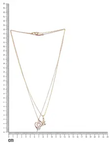 Jazz and Sizzle Set Of 2 Gold Plated & Rose-Gold Plated CZ-Studded Pendant With Chain