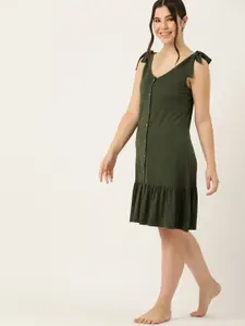 DressBerry Solid Regular Nightdress