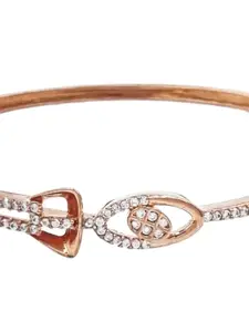 Anouk Women Rose Gold-Plated Brass American Diamond Kada Bracelet