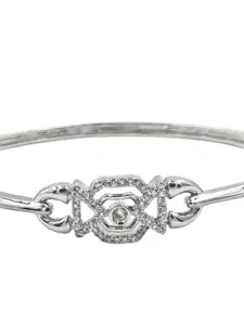 Anouk Women Silver-Plated Brass American Diamond Kada Bracelet