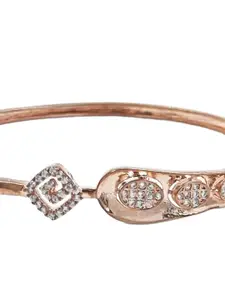 Anouk Women Rose Gold-Plated Brass American Diamond Kada Bracelet