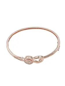 Anouk Cubic Zirconia Rose Gold-Plated Kada Bracelet