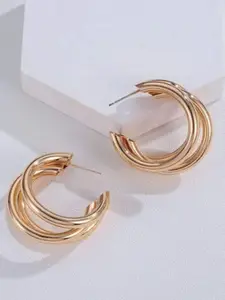 VAGHBHATT Gold-Plated Circular Hoop Earrings