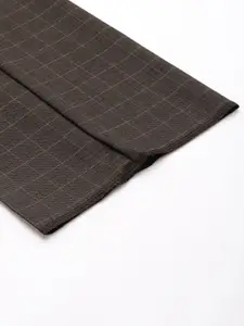 Louis Philippe Men Checked Slim Fit Formal Trousers