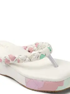 ICONICS Printed Open Toe Flatform Heels