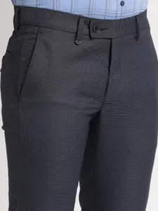 Turtle Men Tailored Geometric Printed Skinny Fit Trousers