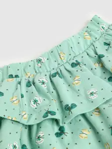 max Infant Girls Printed Pure Cotton A-Line Midi Skirt