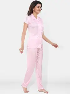 Be You Satin Shirt & Lounge Pant Night Suit