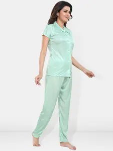 Be You Satin Shirt & Lounge Pant Night Suit