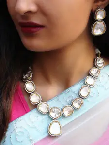 Mirana Rhodium-Plated Necklace With Earrings