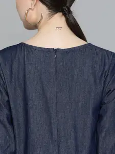 Chemistry Solid Denim A-Line Dress