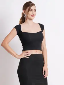 SIGHTBOMB Square Neck Cotton Crop Top