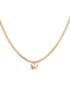 BEWITCHED Veronica Sleek Gold-Plated Butterfly Charm Pendant With Chain