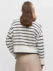 MANGO Oversized Striped Pullover