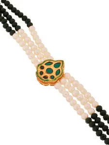 Silvermerc Designs Gold-Plated Pearl Beaded Wraparound Bracelet