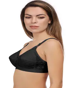 Eve's Beauty Floral Self Design Full Coverage Cotton Minimizer Bra Side Shaper